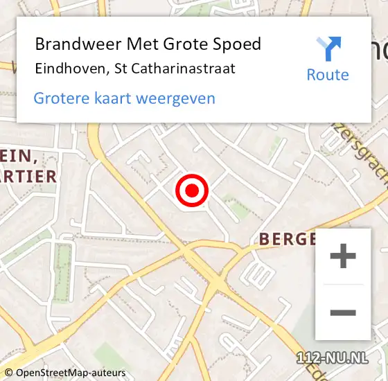 Locatie op kaart van de 112 melding: Brandweer Met Grote Spoed Naar Eindhoven, St Catharinastraat op 26 juni 2023 22:27