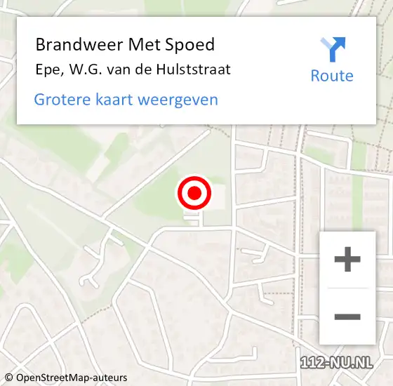 Locatie op kaart van de 112 melding: Brandweer Met Spoed Naar Epe, W.G. van de Hulststraat op 26 juni 2023 22:42