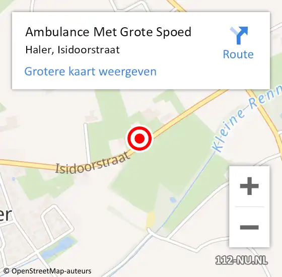 Locatie op kaart van de 112 melding: Ambulance Met Grote Spoed Naar Haler, Isidoorstraat op 30 augustus 2014 14:26