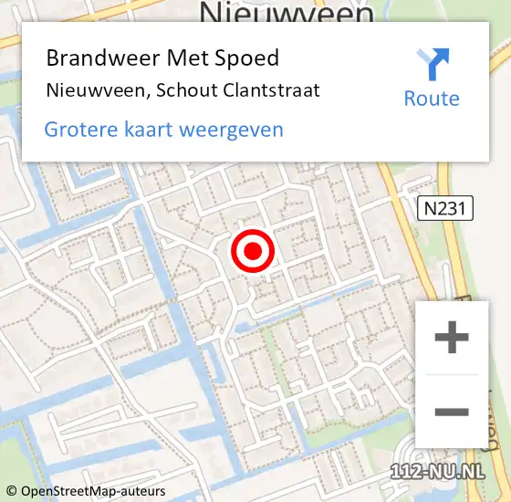 Locatie op kaart van de 112 melding: Brandweer Met Spoed Naar Nieuwveen, Schout Clantstraat op 27 juni 2023 00:59