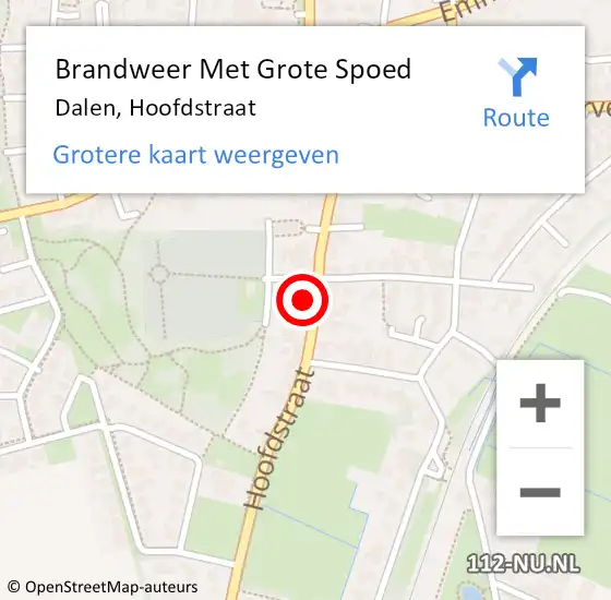 Locatie op kaart van de 112 melding: Brandweer Met Grote Spoed Naar Dalen, Hoofdstraat op 27 juni 2023 01:10