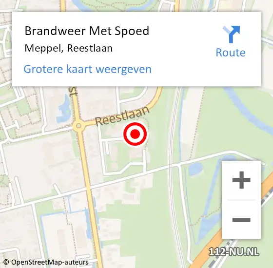 Locatie op kaart van de 112 melding: Brandweer Met Spoed Naar Meppel, Reestlaan op 27 juni 2023 02:51