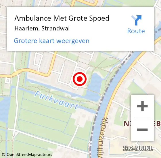 Locatie op kaart van de 112 melding: Ambulance Met Grote Spoed Naar Haarlem, Strandwal op 27 juni 2023 05:33