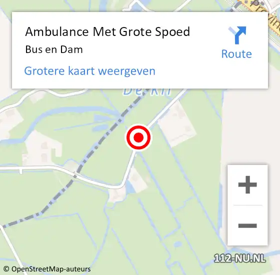 Locatie op kaart van de 112 melding: Ambulance Met Grote Spoed Naar Bus en Dam op 30 augustus 2014 14:52