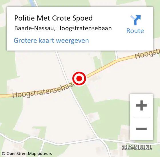 Locatie op kaart van de 112 melding: Politie Met Grote Spoed Naar Baarle-Nassau, Hoogstratensebaan op 27 juni 2023 08:50