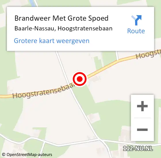 Locatie op kaart van de 112 melding: Brandweer Met Grote Spoed Naar Baarle-Nassau, Hoogstratensebaan op 27 juni 2023 08:50