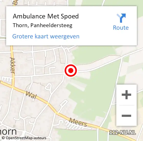 Locatie op kaart van de 112 melding: Ambulance Met Spoed Naar Thorn, Panheeldersteeg op 27 juni 2023 10:36