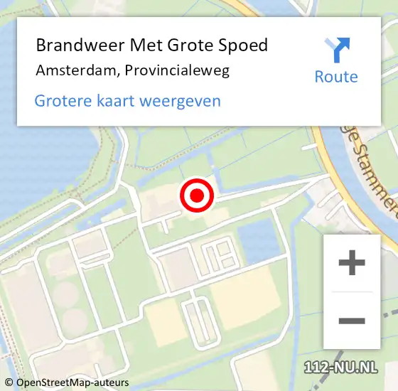Locatie op kaart van de 112 melding: Brandweer Met Grote Spoed Naar Amsterdam, Provincialeweg op 27 juni 2023 10:56