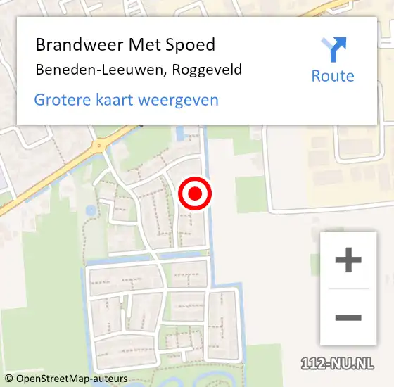 Locatie op kaart van de 112 melding: Brandweer Met Spoed Naar Beneden-Leeuwen, Roggeveld op 27 juni 2023 10:59