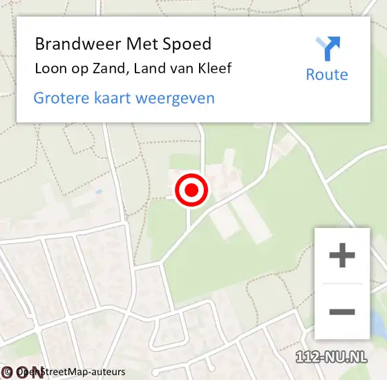 Locatie op kaart van de 112 melding: Brandweer Met Spoed Naar Loon op Zand, Land van Kleef op 27 juni 2023 11:07