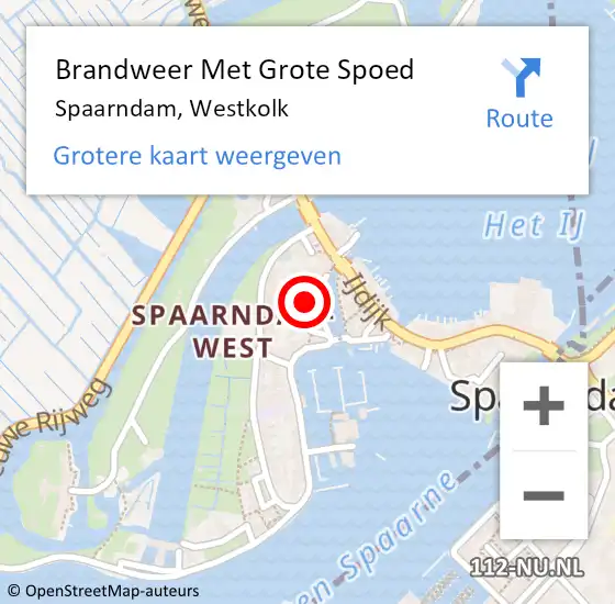 Locatie op kaart van de 112 melding: Brandweer Met Grote Spoed Naar Spaarndam, Westkolk op 27 juni 2023 11:36