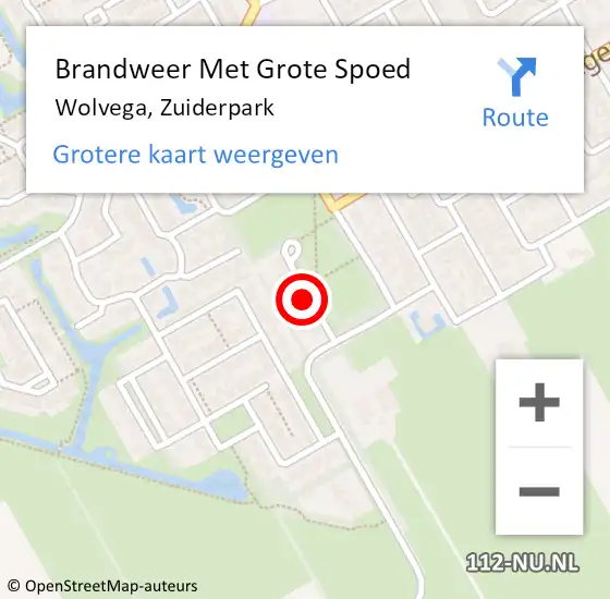 Locatie op kaart van de 112 melding: Brandweer Met Grote Spoed Naar Wolvega, Zuiderpark op 27 juni 2023 11:46