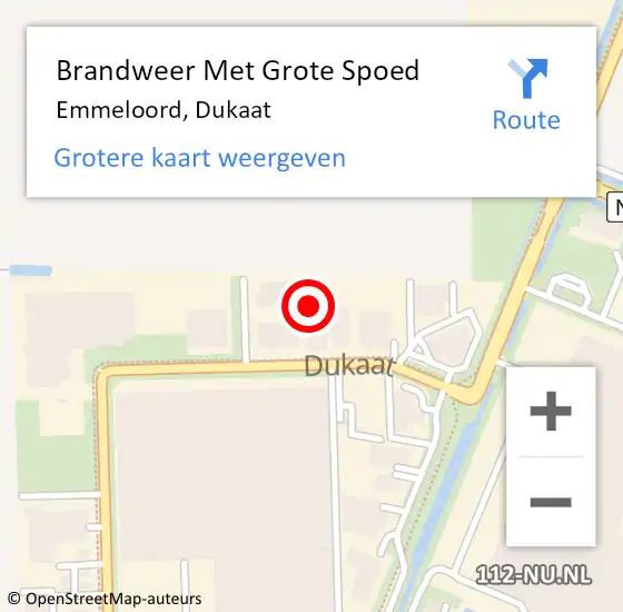 Locatie op kaart van de 112 melding: Brandweer Met Grote Spoed Naar Emmeloord, Dukaat op 27 juni 2023 12:17