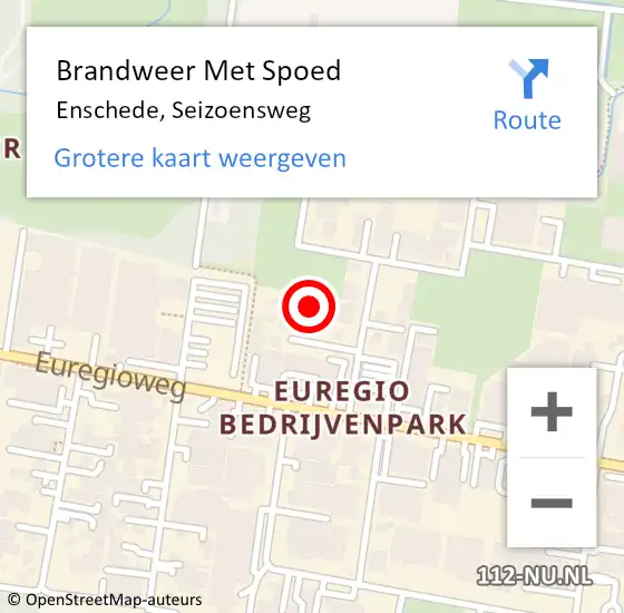 Locatie op kaart van de 112 melding: Brandweer Met Spoed Naar Enschede, Seizoensweg op 27 juni 2023 12:42