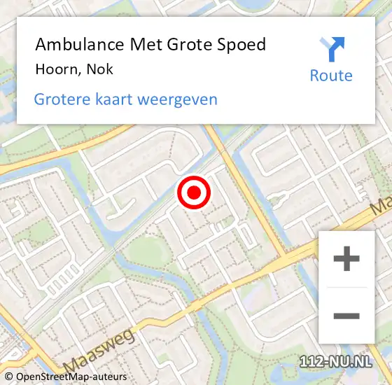 Locatie op kaart van de 112 melding: Ambulance Met Grote Spoed Naar Hoorn, Nok op 27 juni 2023 13:00