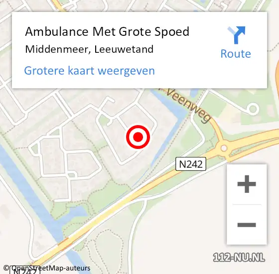 Locatie op kaart van de 112 melding: Ambulance Met Grote Spoed Naar Middenmeer, Leeuwetand op 27 juni 2023 13:39