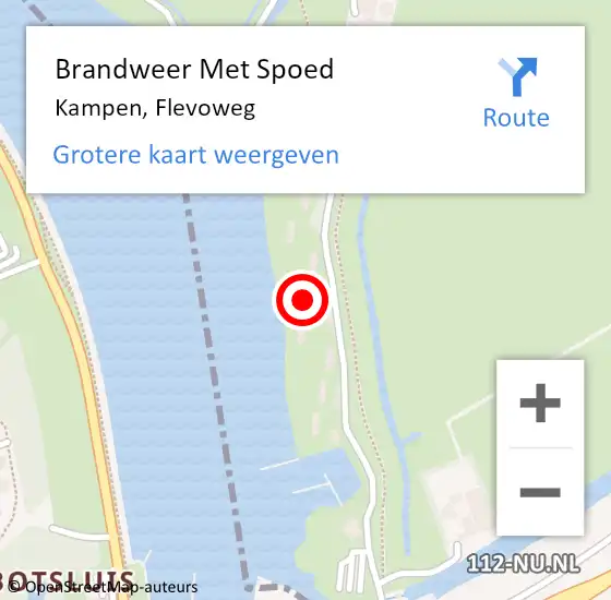 Locatie op kaart van de 112 melding: Brandweer Met Spoed Naar Kampen, Flevoweg op 27 juni 2023 13:55