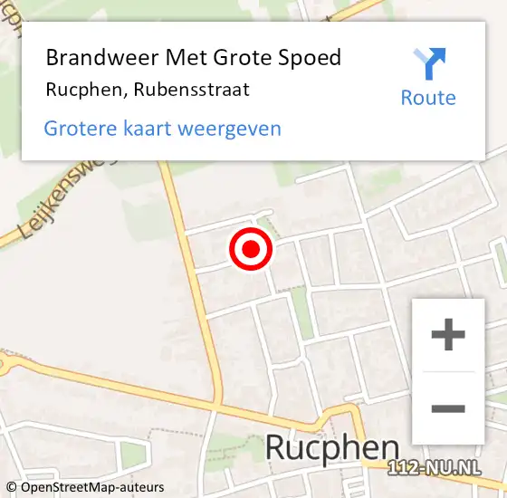 Locatie op kaart van de 112 melding: Brandweer Met Grote Spoed Naar Rucphen, Rubensstraat op 27 juni 2023 14:29