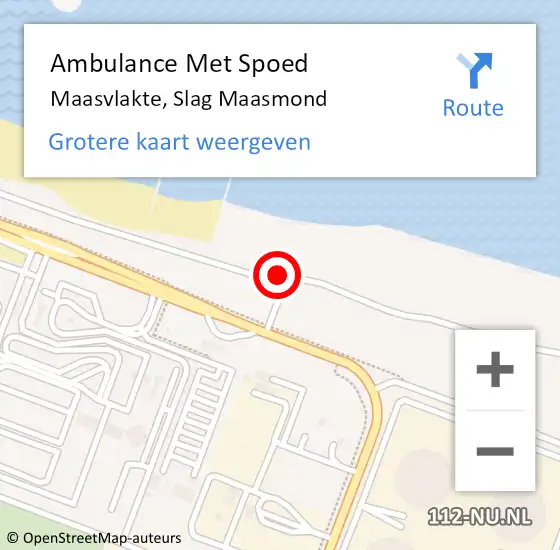 Locatie op kaart van de 112 melding: Ambulance Met Spoed Naar Maasvlakte, Slag Maasmond op 27 juni 2023 14:33
