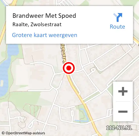 Locatie op kaart van de 112 melding: Brandweer Met Spoed Naar Raalte, Zwolsestraat op 27 juni 2023 15:20