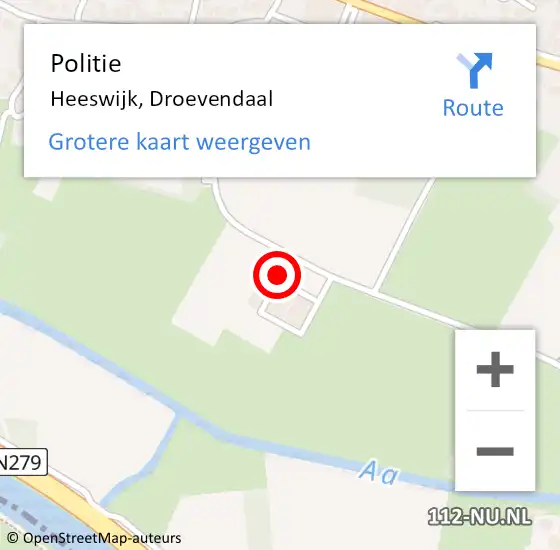 Locatie op kaart van de 112 melding: Politie Heeswijk, Droevendaal op 27 juni 2023 15:37