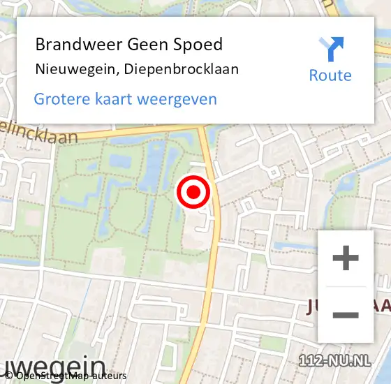 Locatie op kaart van de 112 melding: Brandweer Geen Spoed Naar Nieuwegein, Diepenbrocklaan op 27 juni 2023 16:00