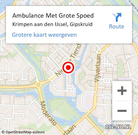 Locatie op kaart van de 112 melding: Ambulance Met Grote Spoed Naar Krimpen aan den IJssel, Gipskruid op 27 juni 2023 16:02