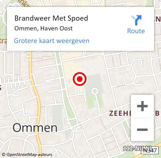 Locatie op kaart van de 112 melding: Brandweer Met Spoed Naar Ommen, Haven Oost op 27 juni 2023 16:08