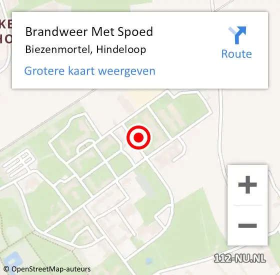 Locatie op kaart van de 112 melding: Brandweer Met Spoed Naar Biezenmortel, Hindeloop op 27 juni 2023 16:18