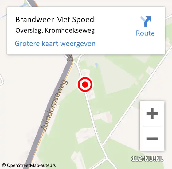 Locatie op kaart van de 112 melding: Brandweer Met Spoed Naar Overslag, Kromhoekseweg op 27 juni 2023 16:32