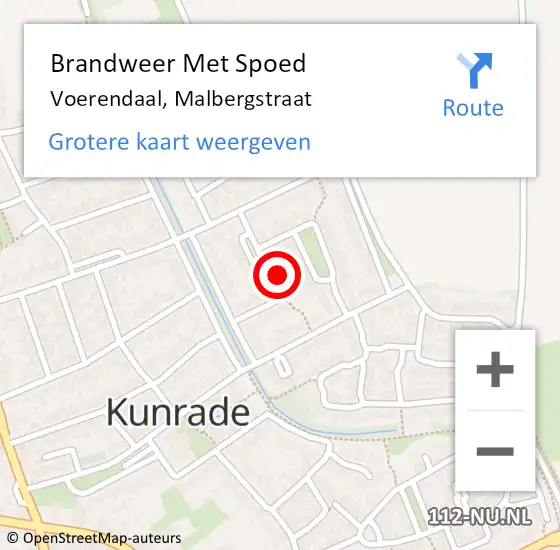 Locatie op kaart van de 112 melding: Brandweer Met Spoed Naar Voerendaal, Malbergstraat op 27 juni 2023 16:52