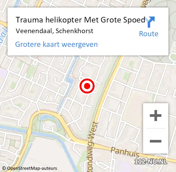 Locatie op kaart van de 112 melding: Trauma helikopter Met Grote Spoed Naar Veenendaal, Schenkhorst op 27 juni 2023 18:07