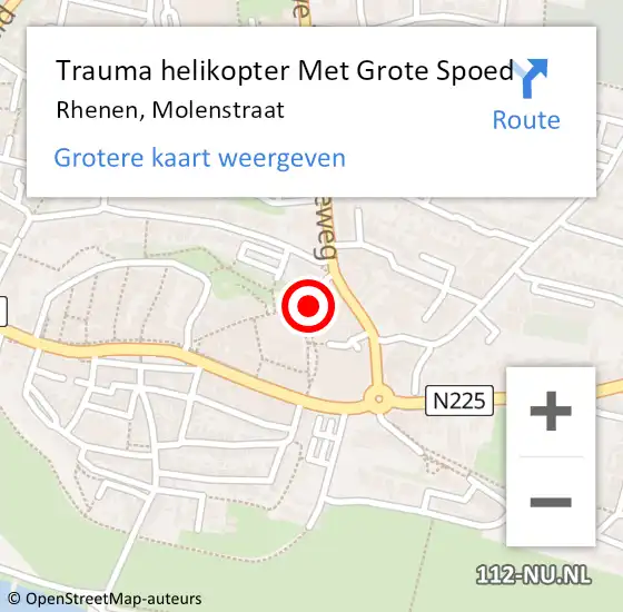 Locatie op kaart van de 112 melding: Trauma helikopter Met Grote Spoed Naar Rhenen, Molenstraat op 27 juni 2023 18:23