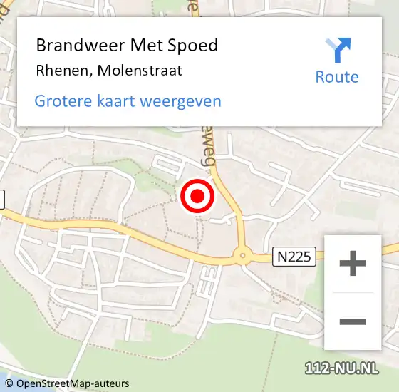 Locatie op kaart van de 112 melding: Brandweer Met Spoed Naar Rhenen, Molenstraat op 27 juni 2023 18:41