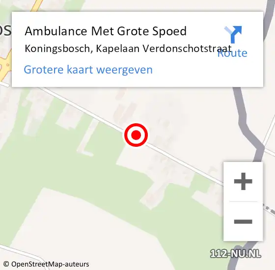 Locatie op kaart van de 112 melding: Ambulance Met Grote Spoed Naar Koningsbosch, Kapelaan Verdonschotstraat op 27 juni 2023 19:29