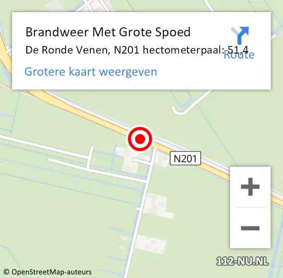 Locatie op kaart van de 112 melding: Brandweer Met Grote Spoed Naar De Ronde Venen, N201 hectometerpaal: 51,4 op 27 juni 2023 19:39