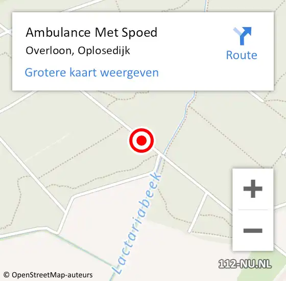 Locatie op kaart van de 112 melding: Ambulance Met Spoed Naar Overloon, Oplosedijk op 30 augustus 2014 16:35