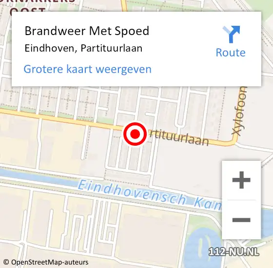 Locatie op kaart van de 112 melding: Brandweer Met Spoed Naar Eindhoven, Partituurlaan op 27 juni 2023 22:26