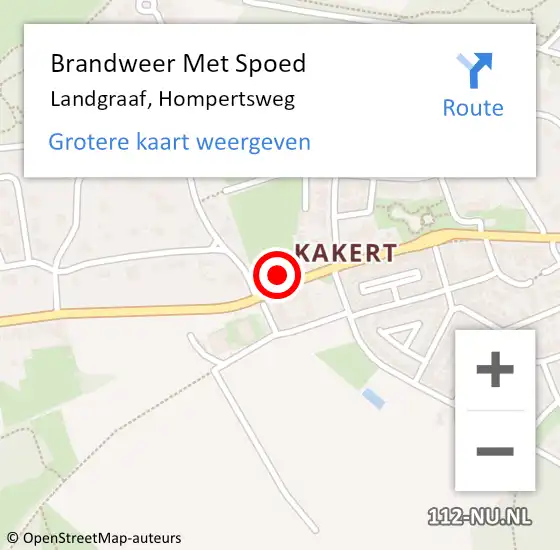 Locatie op kaart van de 112 melding: Brandweer Met Spoed Naar Landgraaf, Hompertsweg op 27 juni 2023 22:51