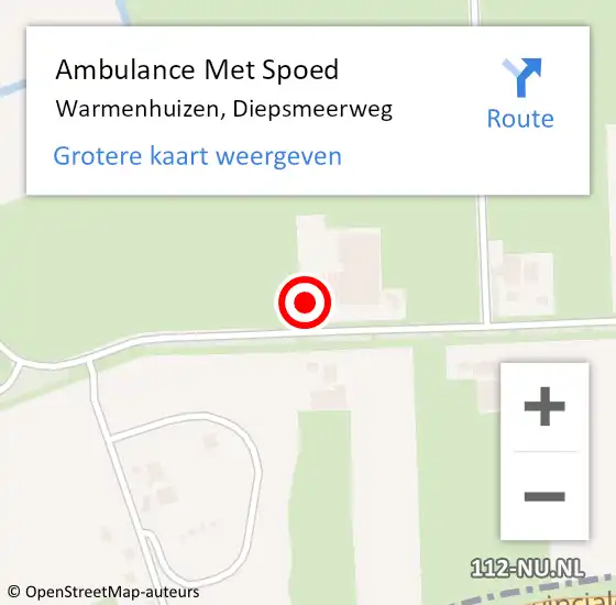 Locatie op kaart van de 112 melding: Ambulance Met Spoed Naar Warmenhuizen, Diepsmeerweg op 28 juni 2023 00:58