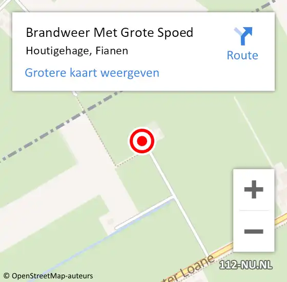 Locatie op kaart van de 112 melding: Brandweer Met Grote Spoed Naar Houtigehage, Fianen op 28 juni 2023 00:58