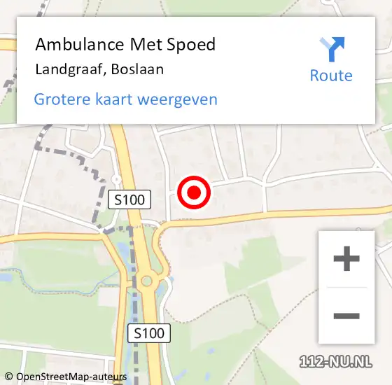 Locatie op kaart van de 112 melding: Ambulance Met Spoed Naar Landgraaf, Boslaan op 30 augustus 2014 16:43