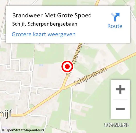 Locatie op kaart van de 112 melding: Brandweer Met Grote Spoed Naar Schijf, Scherpenbergsebaan op 28 juni 2023 01:32