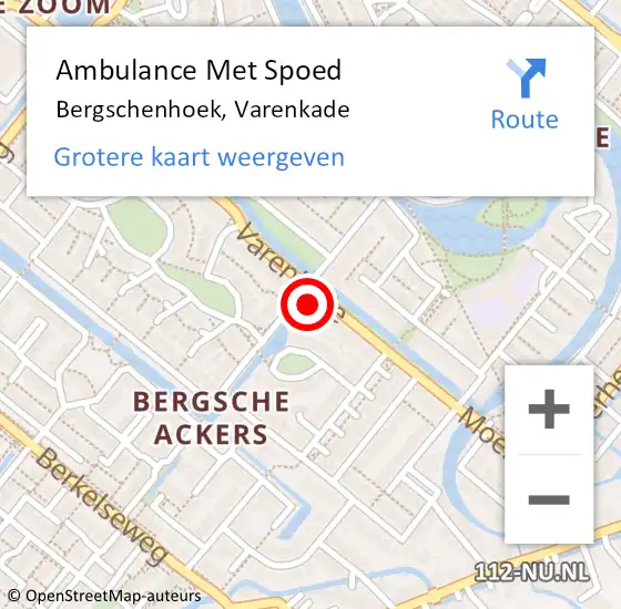 Locatie op kaart van de 112 melding: Ambulance Met Spoed Naar Bergschenhoek, Varenkade op 28 juni 2023 02:46