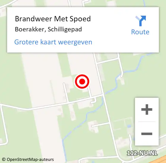 Locatie op kaart van de 112 melding: Brandweer Met Spoed Naar Boerakker, Schilligepad op 28 juni 2023 03:06