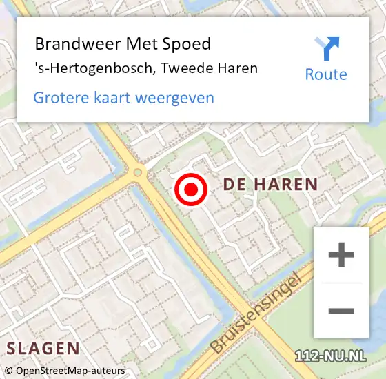 Locatie op kaart van de 112 melding: Brandweer Met Spoed Naar 's-Hertogenbosch, Tweede Haren op 28 juni 2023 04:20