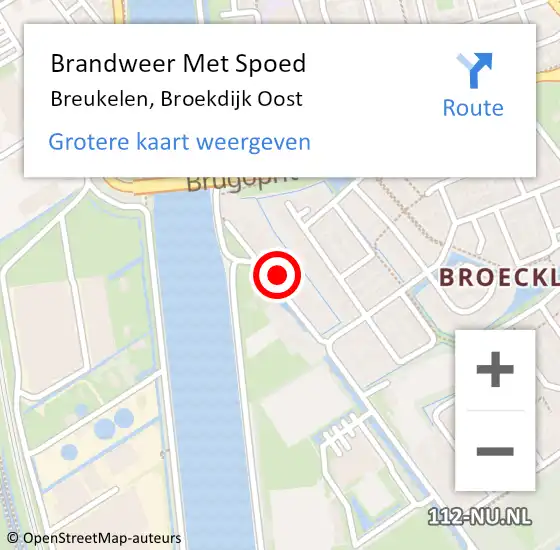 Locatie op kaart van de 112 melding: Brandweer Met Spoed Naar Breukelen, Broekdijk Oost op 28 juni 2023 06:52