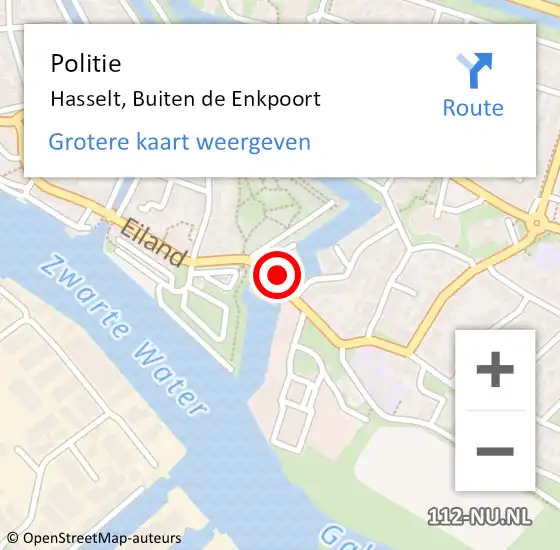 Locatie op kaart van de 112 melding: Politie Hasselt, Buiten de Enkpoort op 28 juni 2023 07:55