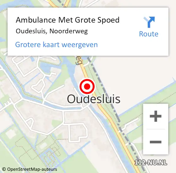 Locatie op kaart van de 112 melding: Ambulance Met Grote Spoed Naar Oudesluis, Noorderweg op 28 juni 2023 07:56