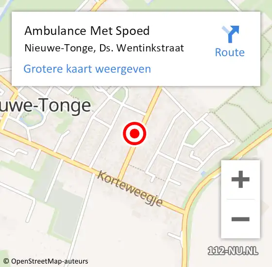 Locatie op kaart van de 112 melding: Ambulance Met Spoed Naar Nieuwe-Tonge, Ds. Wentinkstraat op 28 juni 2023 08:02